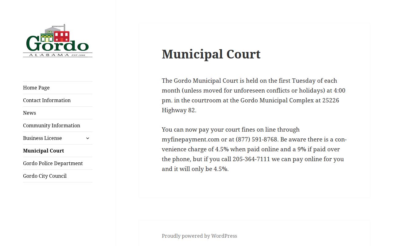 Pickens County court dates on Gordo monthly calendar