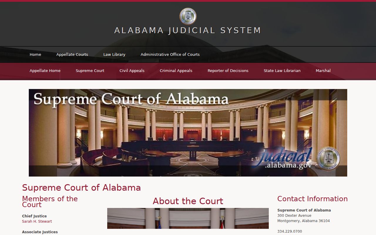 Supreme Court of Alabama appellate hierarchy and records resources